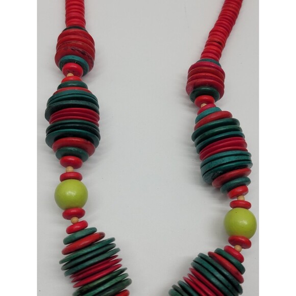 5 Vtg Wood & Seashell Tropical Fashion Beaded Necklace lot Handmade Layered Boho - Picture 7 of 15